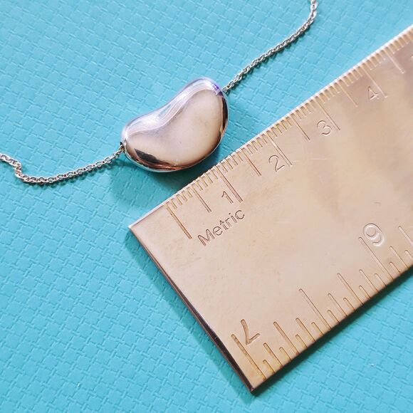 Vintage Tiffany & Co. Elsa Peretti Large 18mm Bean Silver Pendant Necklace 15” - Picture 7 of 7